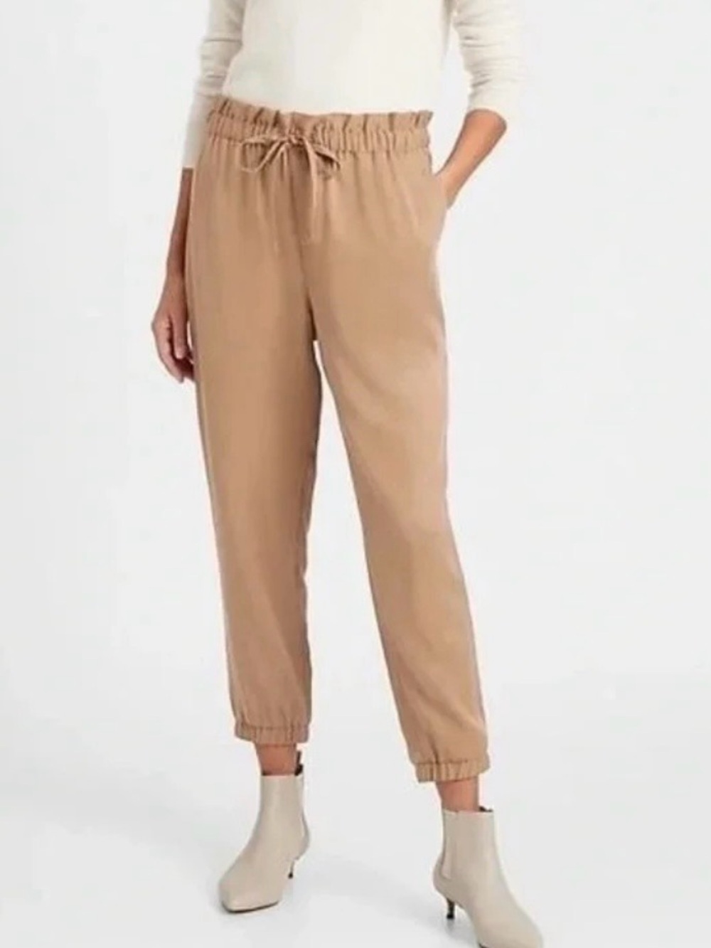 Banana Republic Paperbag Waist Balloon Joggers Relaxed Fit Pants Tan Size XS
